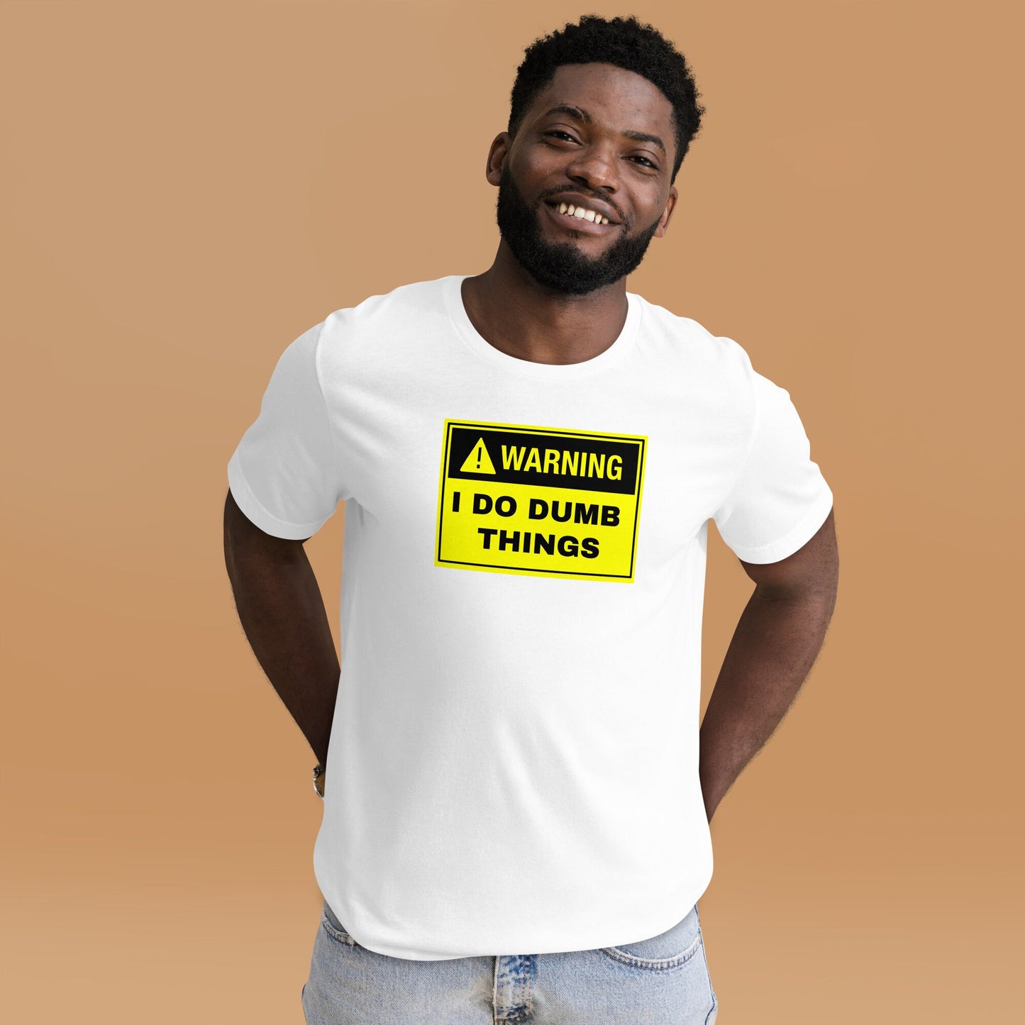 Warning I do Dumb Things Heavyweight Unisex Silly Funny Sarcastic T-shirt for Anyone That Needs a Laugh Novelty Joke Shirt Funny Graphic Tee