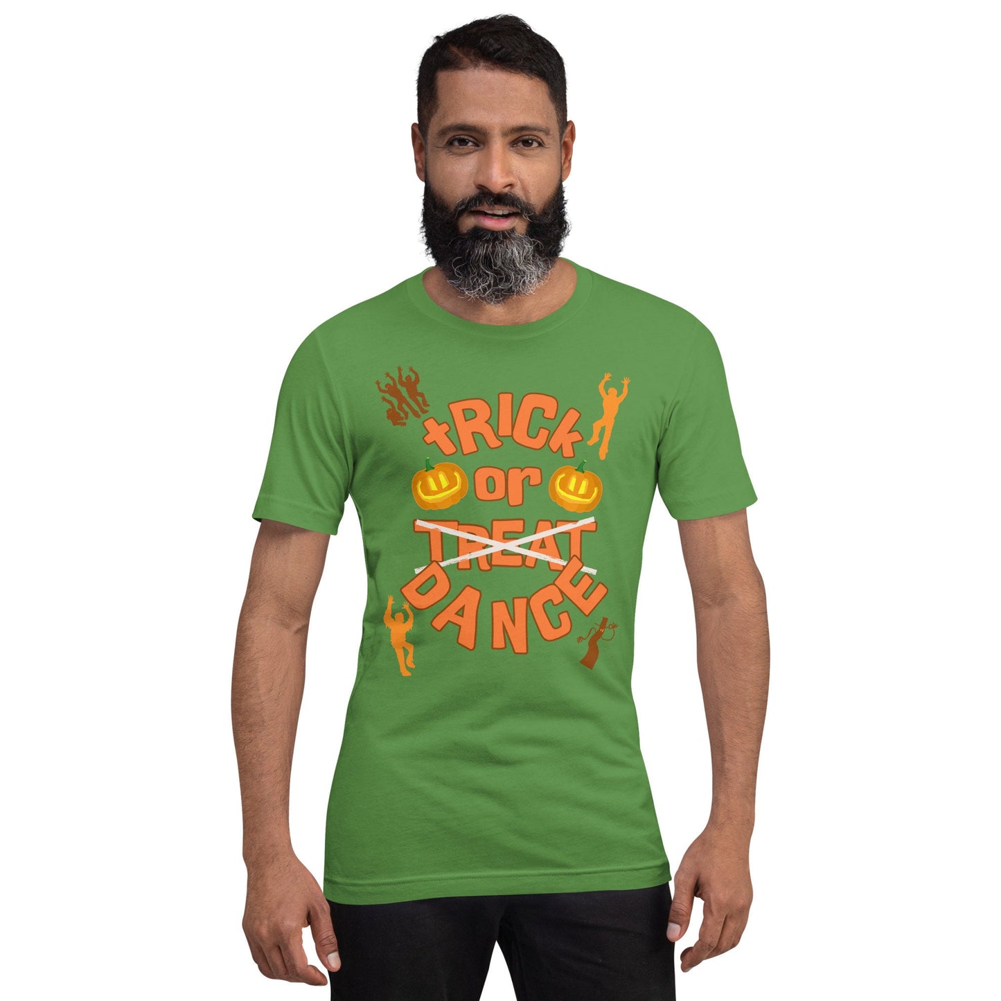 Trick or Treat Dance Tee Shirt Silly Funny Sarcastic Halloween T-Shirt for People that Love Dancing Great Shirt for Halloween Celebrations