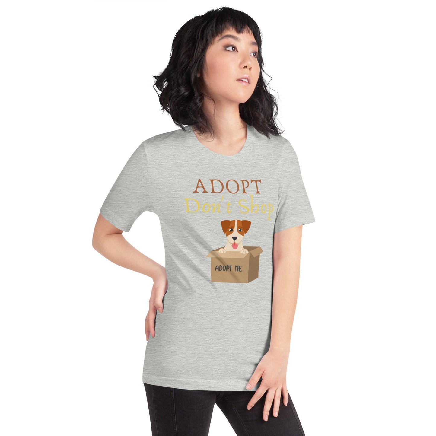 Adopt Don't Shop Shirt Gift for Pet Lovers Animal Rescue Shelter Pet Adoption Tee Foster Mom Dad Save Animals Dog Cat Rabbit Rescue T-Shirt