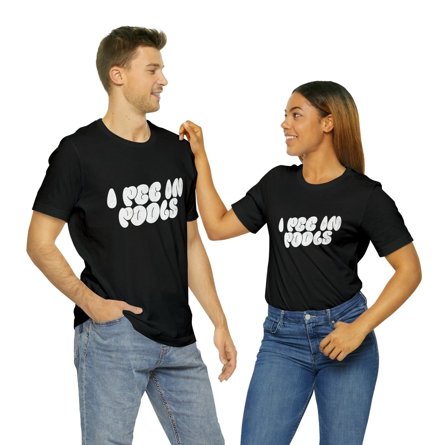 I Pee In Pools Unisex Short Sleeve Tee Silly Funny Sarcastic T-shirt Novelty Joke Shirt Funny Graphic Trendy Casual Wear Tee For Him Her