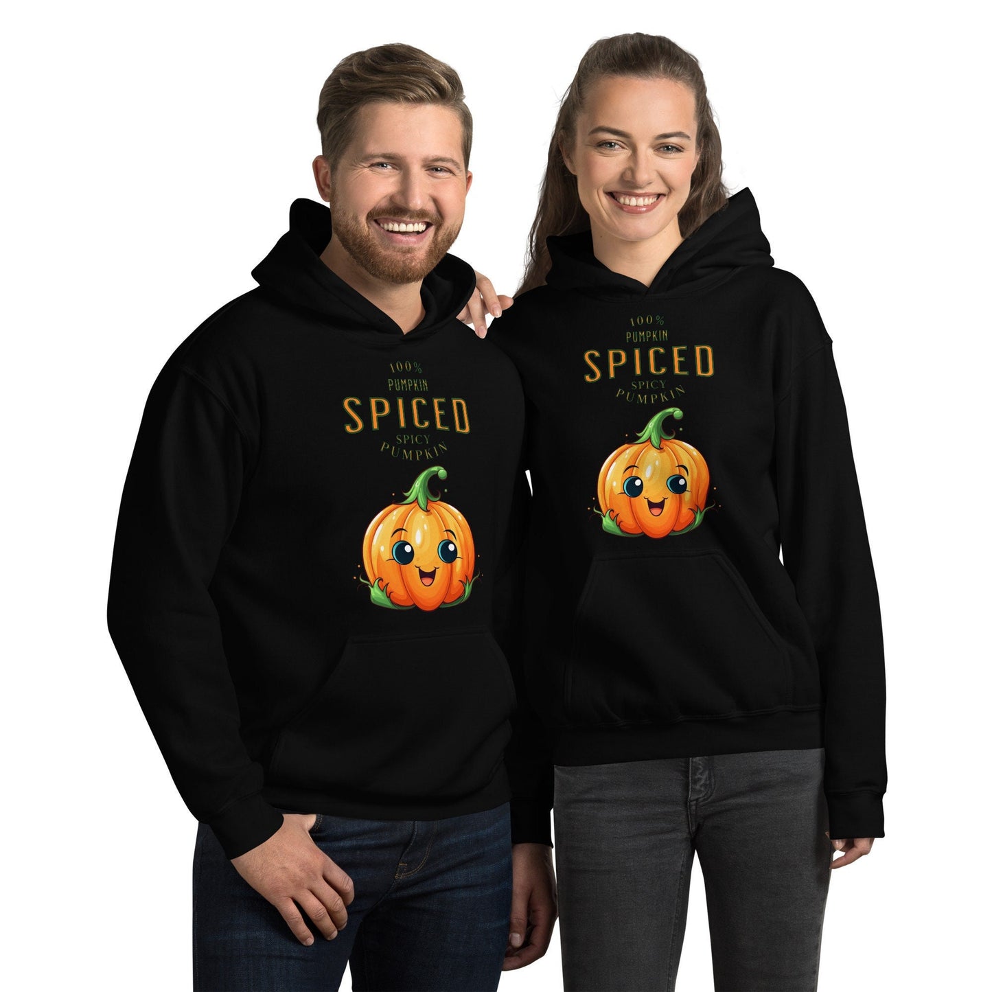 Pumpkin Spiced 100 Percent Spicy Pumpkin Cute Funny Silly Fall Unisex Hoodie Halloween Trick Or Treat Jack O Lantern Costume Gift Idea