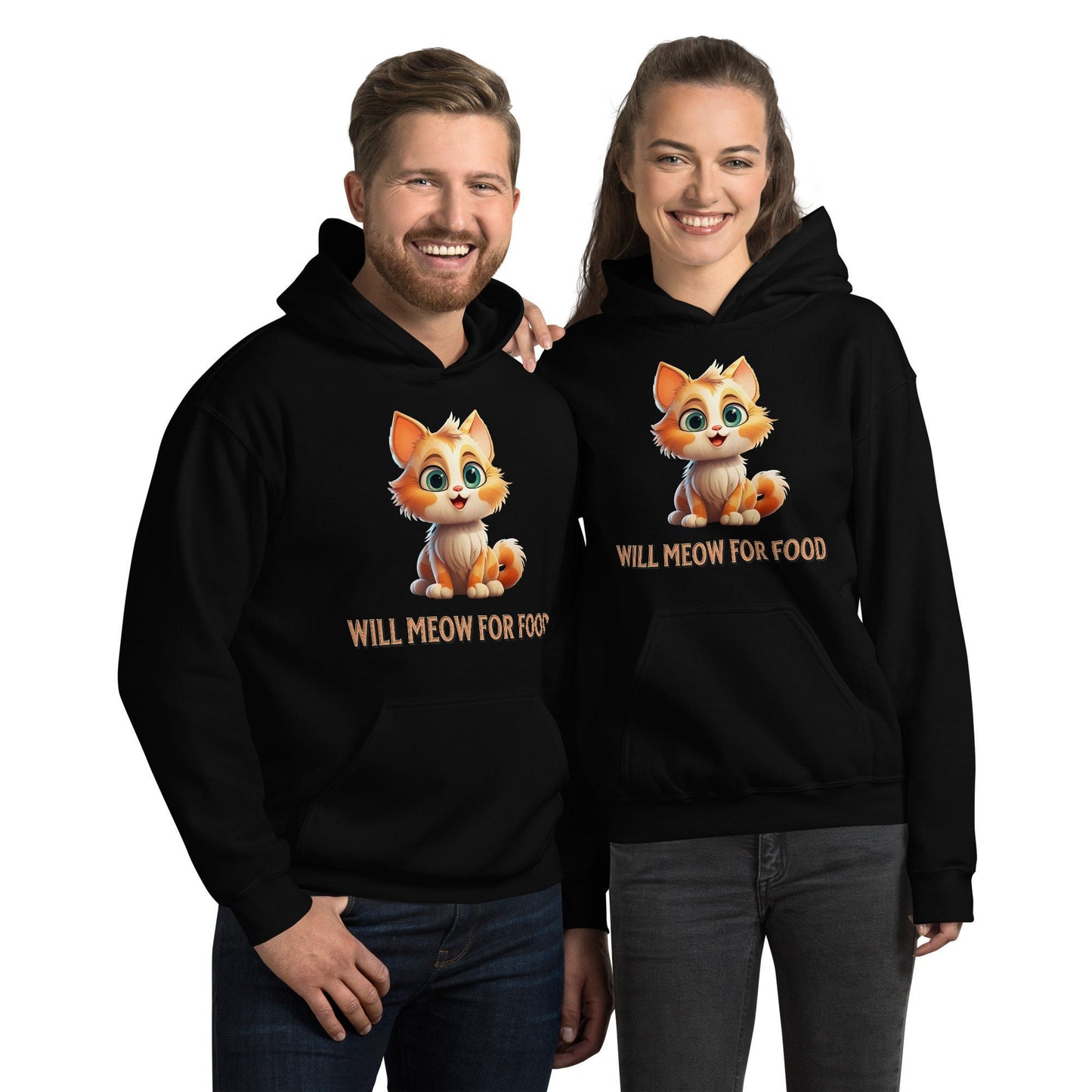 Will Meow For Food Unisex Hoodie Cute Cat Hoodie Animal Lover Shirt Funny Kitten Shirt Gift For Cat Owner Cat Lover Gift Idea Cat Mama Shirt