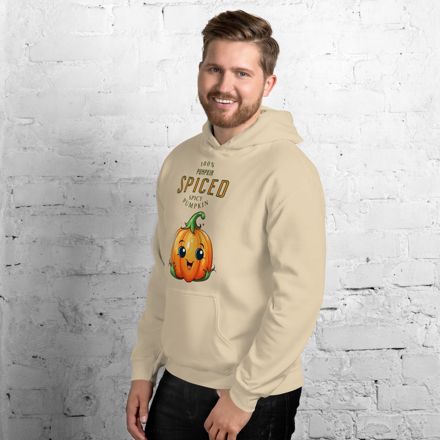 Pumpkin Spiced 100 Percent Spicy Pumpkin Cute Funny Silly Fall Unisex Hoodie Halloween Trick Or Treat Jack O Lantern Costume Gift Idea