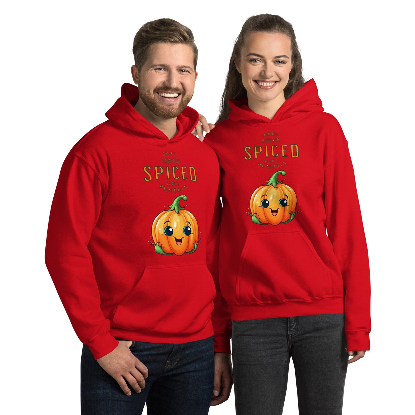 Pumpkin Spiced 100 Percent Spicy Pumpkin Cute Funny Silly Fall Unisex Hoodie Halloween Trick Or Treat Jack O Lantern Costume Gift Idea