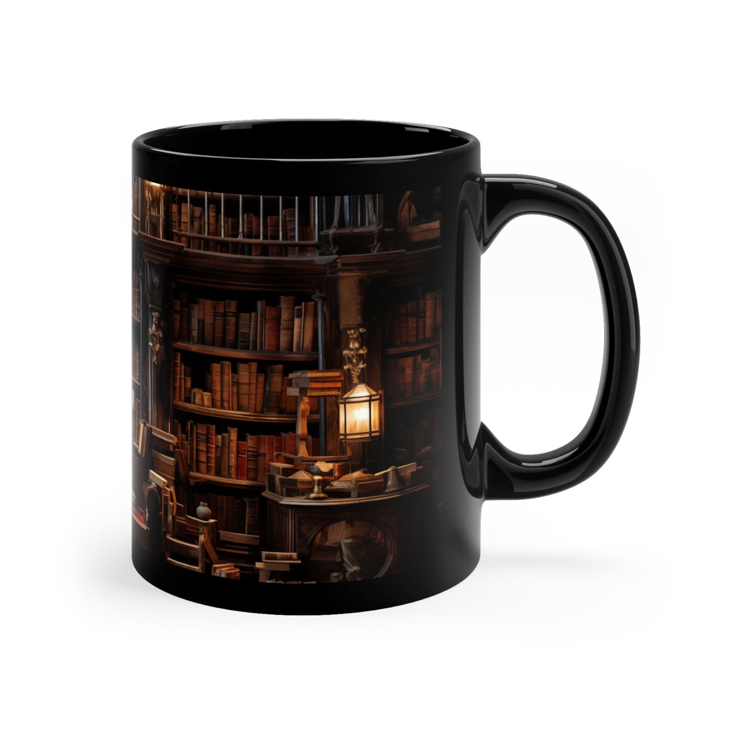 Bookcase Black Coffee Mug 11oz for all the Book Lovers Out There, Mug Gift for People That Love To Read, Family, Friends, Kids, and Teachers