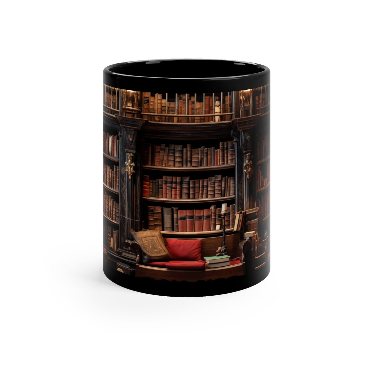 Bookcase Black Coffee Mug 11oz for all the Book Lovers Out There, Mug Gift for People That Love To Read, Family, Friends, Kids, and Teachers