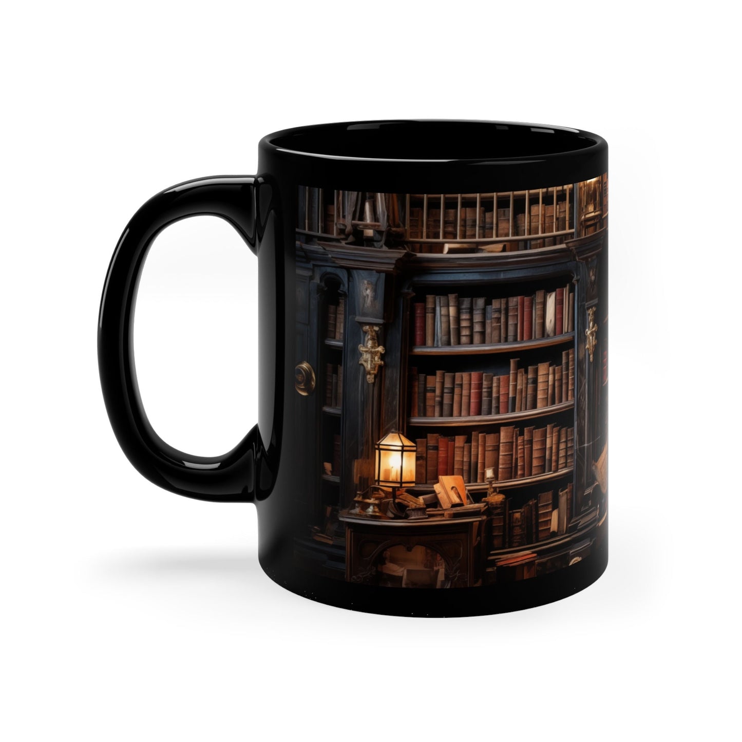 Bookcase Black Coffee Mug 11oz for all the Book Lovers Out There, Mug Gift for People That Love To Read, Family, Friends, Kids, and Teachers