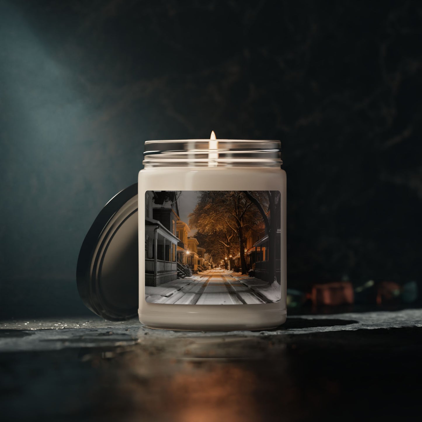 Soy Candle, Night Street Scene Candle, Home Decor Candle, Winter Candle Gift, Snowy Evening Candle, Holiday Candle